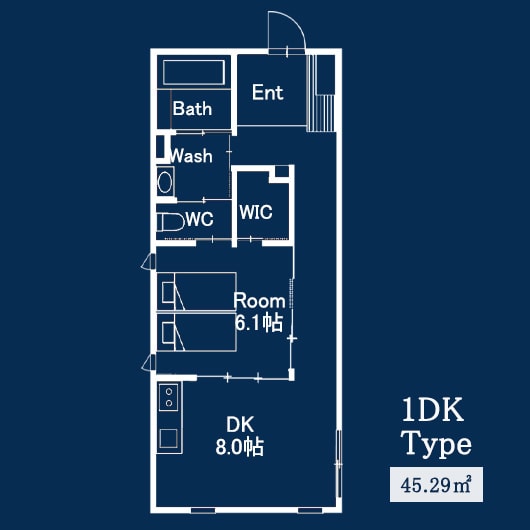 1DK Type（45.29㎡）